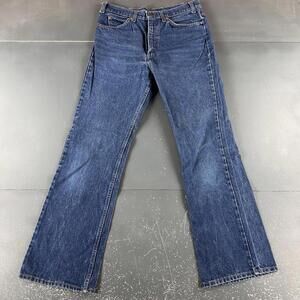 VTG JCPenny Jeans Men 32x32 Blue Dark Wash Plain Pockets Bootcut Smoke Rising US